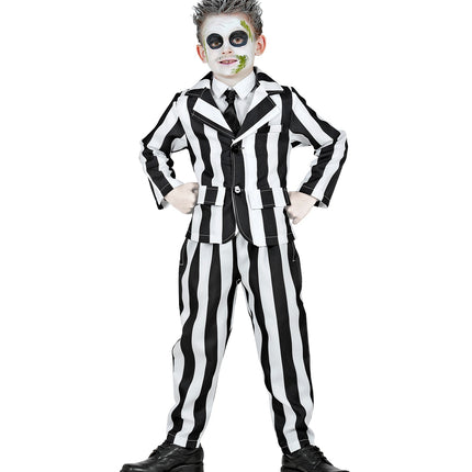 Widmann SRL Zwart wit gestreept kostuum kinderen
