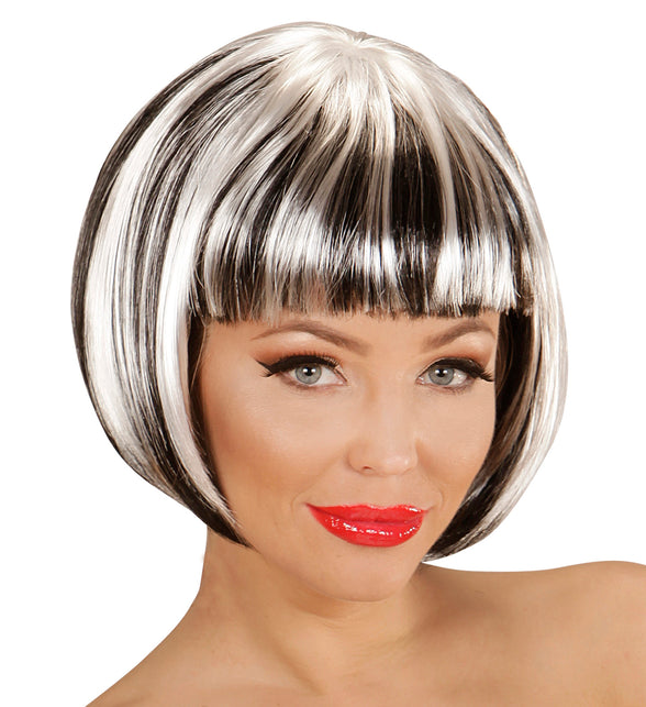 Widmann SRL Zwart witte boblijn pruiken