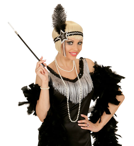 Widmann SRL Zwart zilver Happy New  Year haarbandje