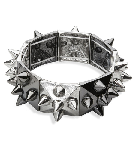 Widmann SRL Zwart zilveren spikes armbandjes