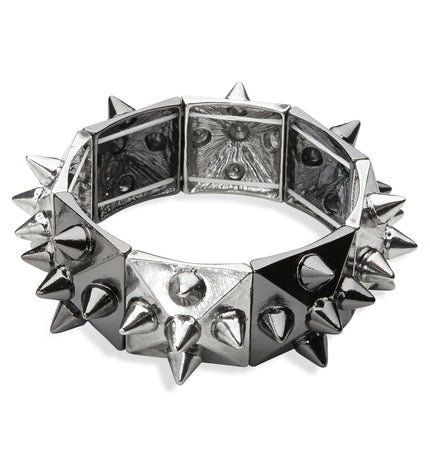 Widmann SRL Zwart zilveren spikes armbandjes