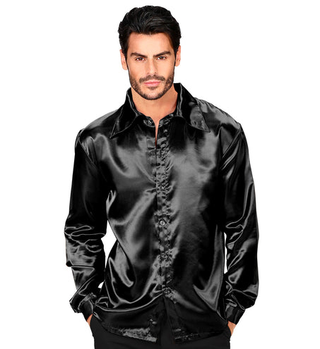 Widmann SRL Zwarte blouse disco Bart heren