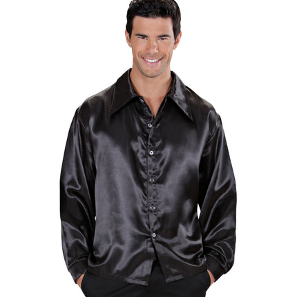 Widmann SRL Zwarte blouse disco Bart heren