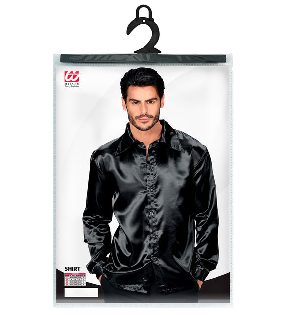 Widmann SRL Zwarte blouse disco Bart heren