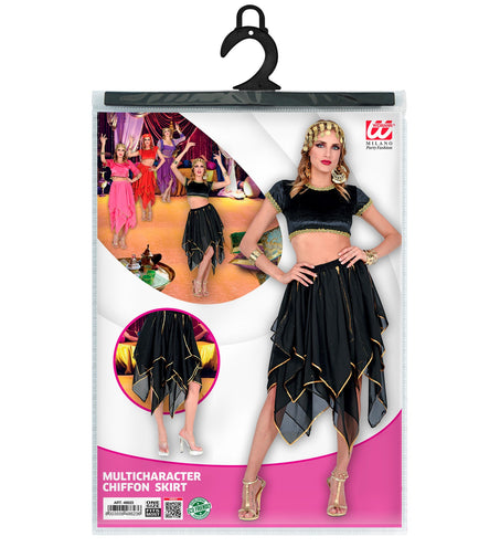 Widmann SRL Zwarte chiffon rok