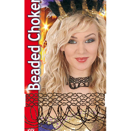 Widmann SRL Zwarte Choker Met Pareltjes