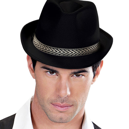 Widmann SRL zwarte fedora panama