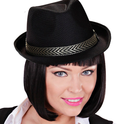 Widmann SRL zwarte fedora panama