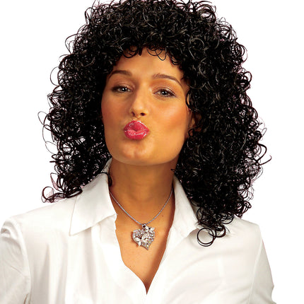 Widmann SRL Zwarte Gabrielle pruik