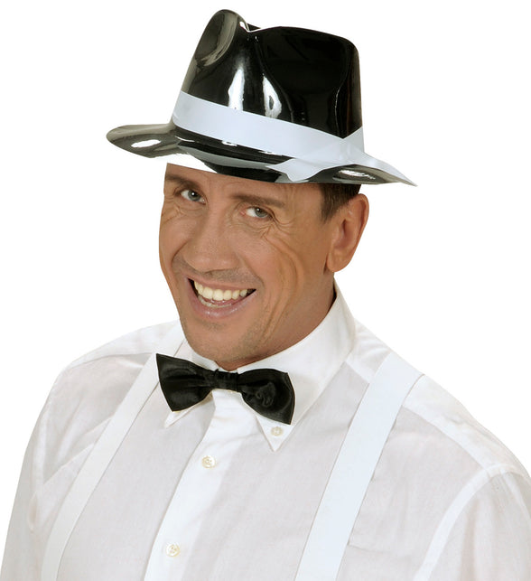 Widmann SRL Zwarte gangster hoed Al Capone plastic