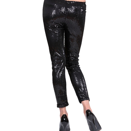 Widmann SRL Zwarte glitter legging met pailletten