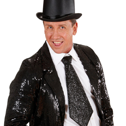 Widmann SRL Zwarte glitter stropdas