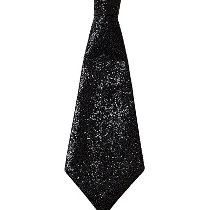 Widmann SRL Zwarte glitter stropdas