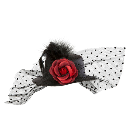 Widmann SRL Zwarte hoed met roos en voille