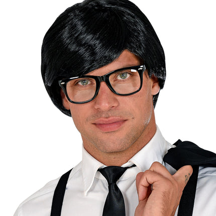 Widmann SRL Zwarte karakter pruik heren