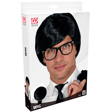 Widmann SRL Zwarte karakter pruik heren