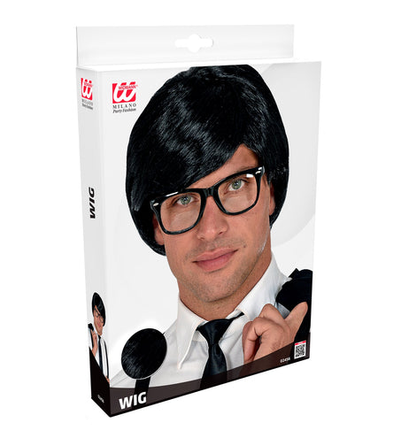 Widmann SRL Zwarte karakter pruik heren