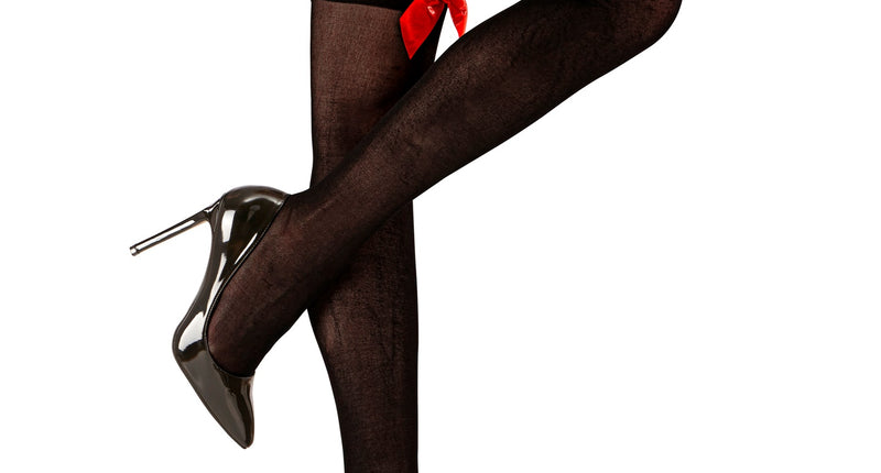 Widmann SRL Zwarte kousen met rode strik