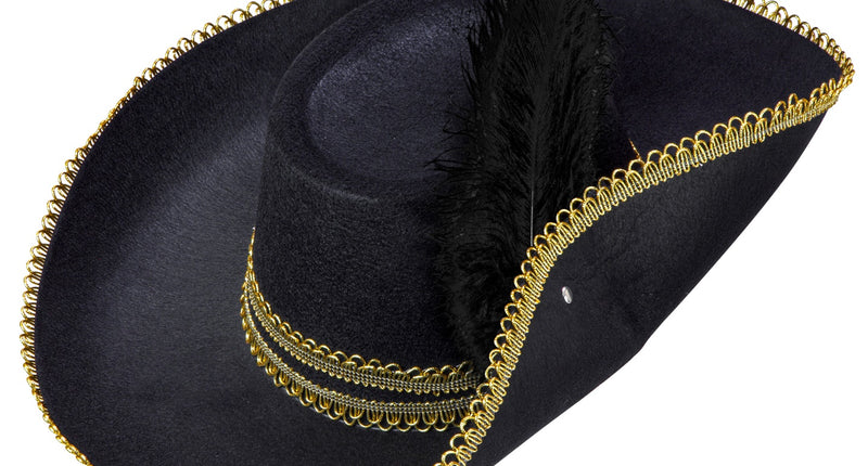 Widmann SRL Zwarte musketiershoed met veren