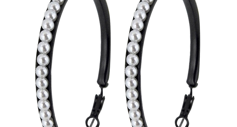 Widmann SRL Zwarte oorbellen met pareltjes