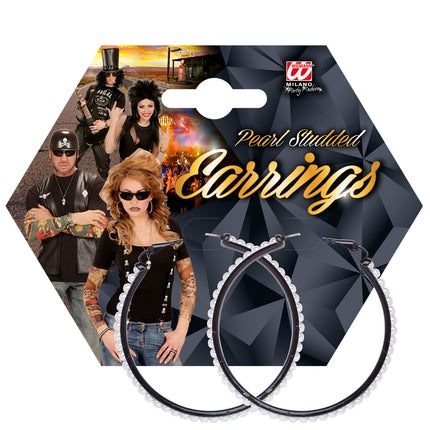 Widmann SRL Zwarte oorbellen met pareltjes