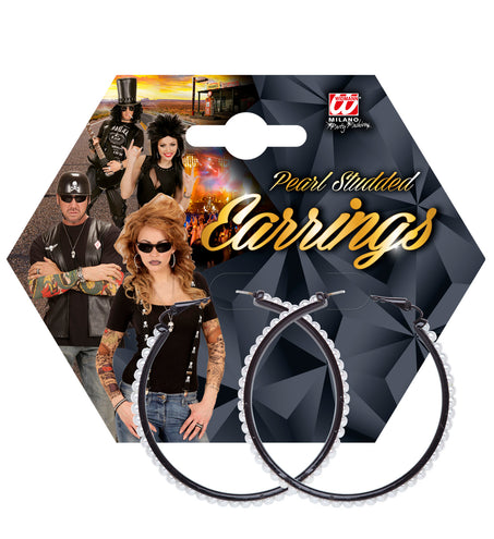 Widmann SRL Zwarte oorbellen met pareltjes