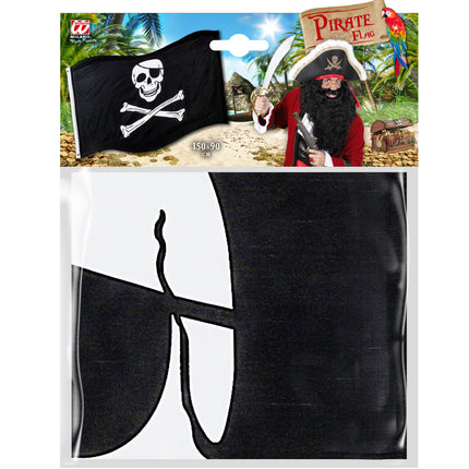 Widmann SRL Zwarte piratenvlag doodshoofd