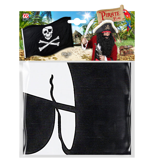 Widmann SRL Zwarte piratenvlag doodshoofd