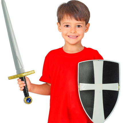 Widmann SRL Zwarte ridder zwaard en schild