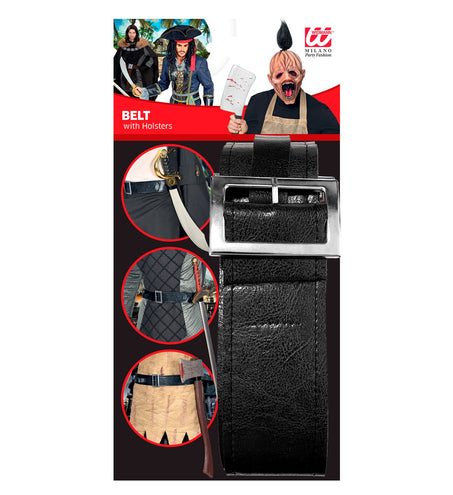 Widmann SRL Zwarte riem met 4 holsters voor wapenn