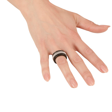 Widmann SRL Zwarte ring met steentjes