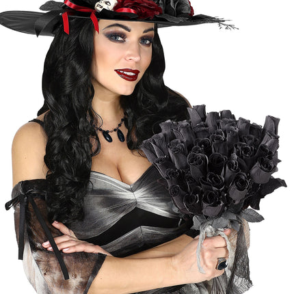 Widmann SRL Zwarte roos plastic nep