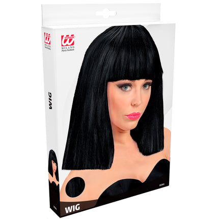 Widmann SRL Zwarte showgirl pruik