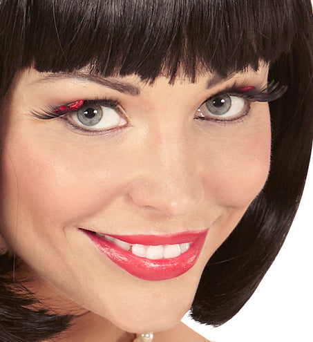 Widmann SRL Zwarte wimpers met strikjes