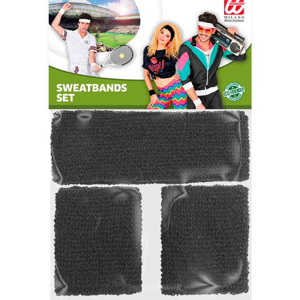 Widmann SRL Zweetbanden set zwart