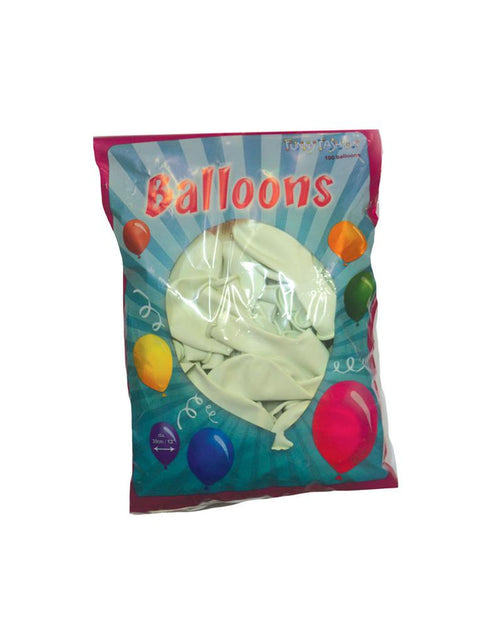 Zak met 100 witte latex ballonnen van 30 cm van Funny Fashion