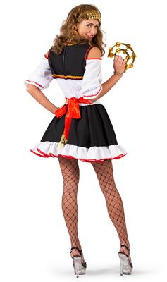 Zigeunerin jurkje Fiona gedragen door dame, waarzegsterslook voor carnaval