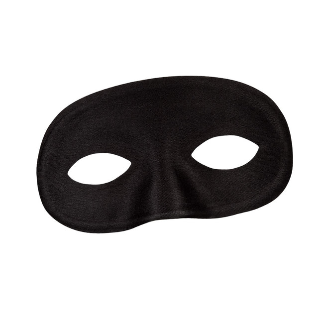 Zwart oogmasker los gefotografeerd met twee amandelvormige kijkopeningen