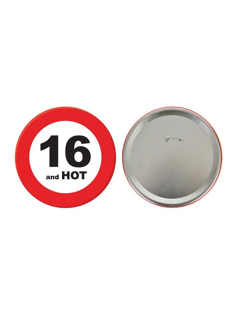 Funny Fashion 16e verjaardag button verkeersbord