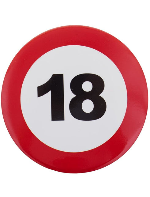 Funny Fashion 18e verjaardag button verkeersbord