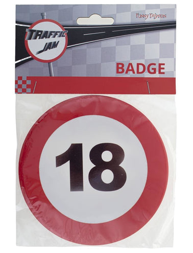 Funny Fashion 18e verjaardag button verkeersbord