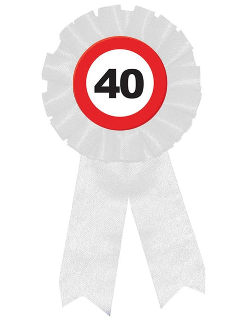 Funny Fashion 40e verjaardag party rozet verkeersbord
