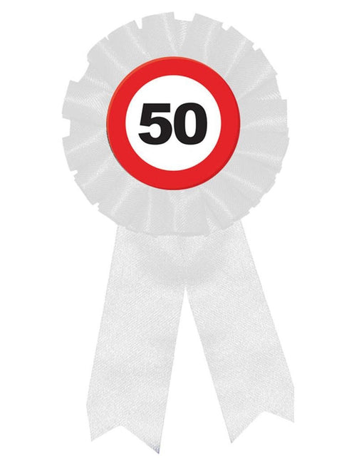 Funny Fashion 50e verjaardag party rozet verkeersbord