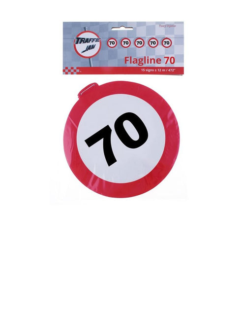 Funny Fashion 70 jaar slinger met verkeersbord 12mtr.