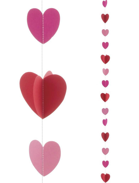 Funny Fashion Ballon lint met hartjes 2mtr rood