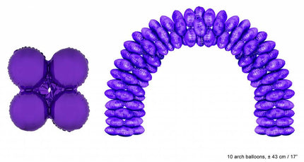 Funny Fashion Ballonboog folieballonnen rond Paars