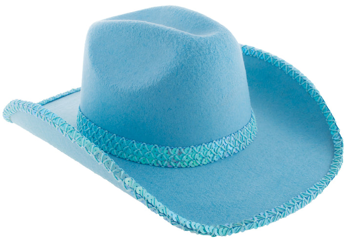 Funny Fashion Blauwe cowgirl hoed Saar
