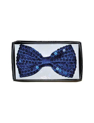 Funny Fashion Blauwe disco glitter strik met pailletten