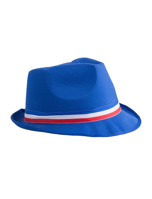 Funny Fashion Blauwe gleufhoed met band