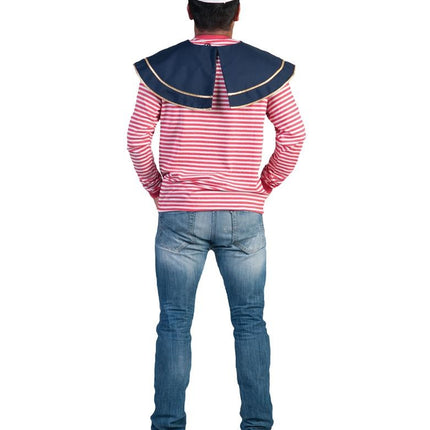 Funny Fashion Blauwe marine kraag met anker